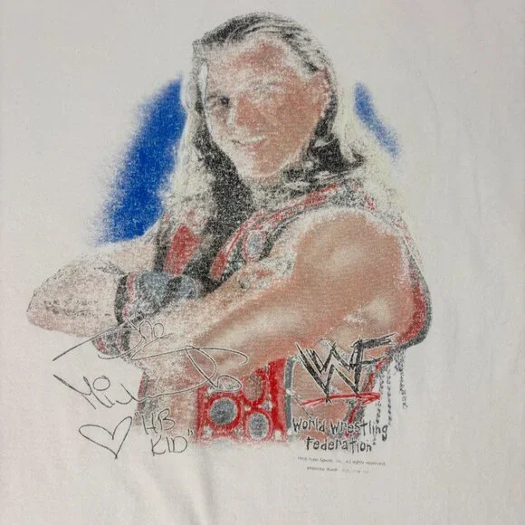 Vintage WWF Shawn Michaels Mens Shirt Sz Medium 90s Wrestling Nutmeg Mills